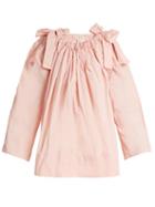 Matchesfashion.com Maison Rabih Kayrouz - Scoop Neck Bow Detail Paper Taffeta Top - Womens - Pink