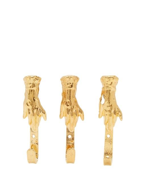 Matchesfashion.com Alighieri - Set Of Three Brass Coat Hooks - Gold
