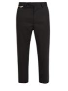 Oamc Zip Tapered-leg Cropped Wool-twill Trousers
