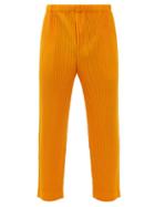 Homme Pliss Issey Miyake - Technical-pleated Trousers - Mens - Orange