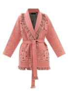 Alanui - Icon Bandana-jaquard Cashmere-blend Cardigan - Womens - Pink Multi