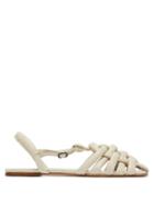 Matchesfashion.com Hereu - Cabersa Woven Padded-leather Sandals - Womens - Cream