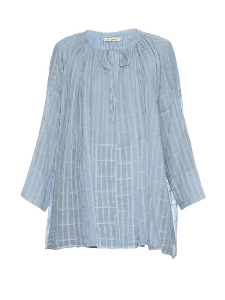 Mes Demoiselles Sonate Checked Cotton-jacquard Blouse