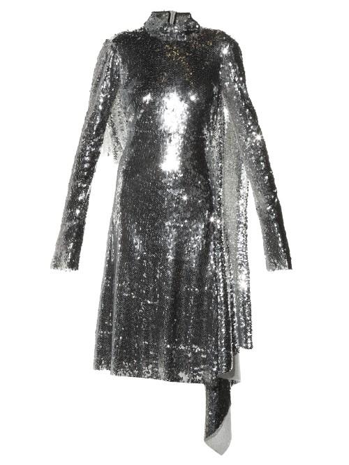Vetements Open-back High-neck Sequin Dress