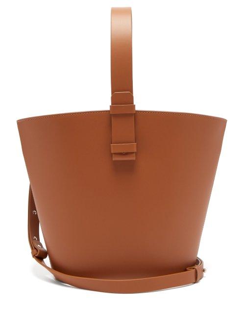 Matchesfashion.com Nico Giani - Nelia Large Top Handle Leather Bucket Bag - Womens - Tan