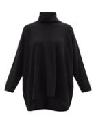 Eskandar - Dip-hem Cashmere Roll-neck Sweater - Womens - Black