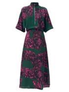 Matchesfashion.com Colville - Alphabet-print Crepe Dress - Womens - Green
