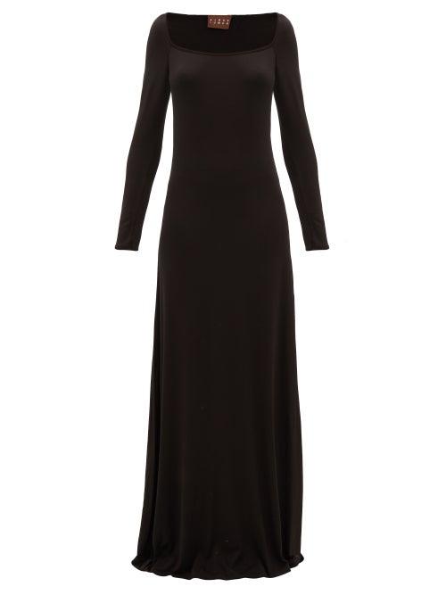 Matchesfashion.com Albus Lumen - Longe Square-neck Stretch-jersey Maxi Dress - Womens - Black