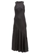 Matchesfashion.com Ann Demeulemeester - Silk-blend Satin Maxi Dress - Womens - Black