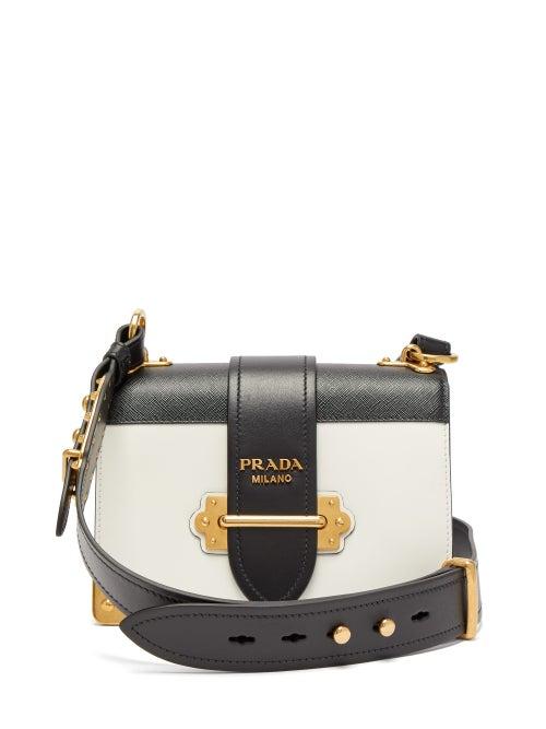 Matchesfashion.com Prada - Cahier Leather Cross Body Bag - Womens - White Black