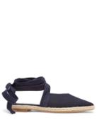 Matchesfashion.com Jw Anderson - Wraparound Leather Backless Espadrilles - Womens - Navy