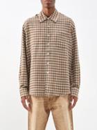 Our Legacy - Above Checked Linen Shirt - Mens - Green Multi