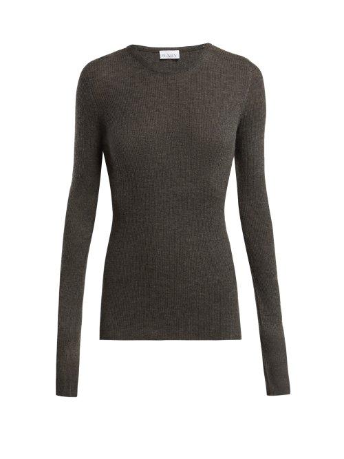 Matchesfashion.com Raey - Crew Neck Fine Rib Cashmere Sweater - Womens - Charcoal