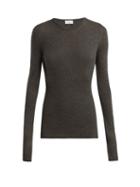 Matchesfashion.com Raey - Crew Neck Fine Rib Cashmere Sweater - Womens - Charcoal
