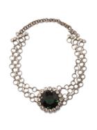 Alessandra Rich - Crystal-embellished Choker - Womens - Green Silver