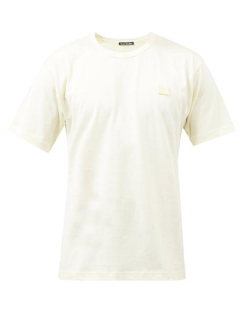 Acne Studios - Face-patch Cotton-jersey T-shirt - Mens - Yellow