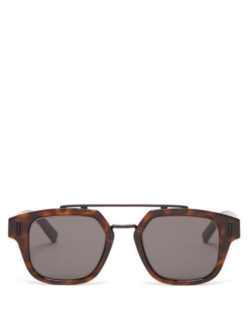 Matchesfashion.com Dior Homme Sunglasses - Diorfraction1 Acetate And Metal Sunglasses - Mens - Brown