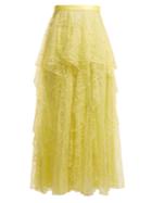 Rodarte Ruffle-trimmed Floral-lace Skirt