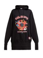 Matchesfashion.com Vetements - Cartoon Embroidered Cotton Hooded Sweatshirt - Womens - Black