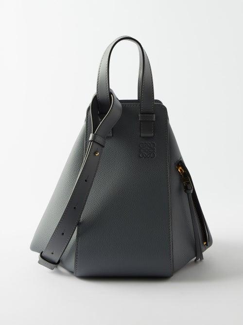 Loewe - Hammock Small Grained-leather Handbag - Womens - Grey