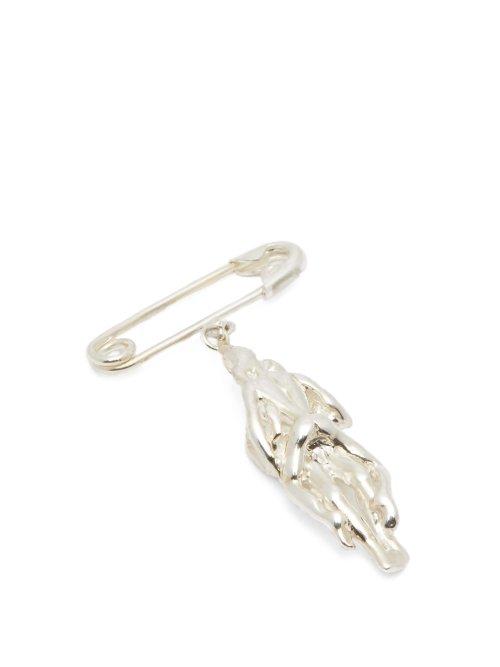 Matchesfashion.com Delfina Delettrez - Figure Pendant Silver Pin - Mens - Silver