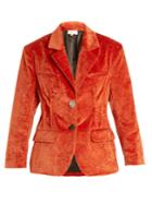 Isa Arfen Notch-lapel Crushed-velvet Cotton-blend Jacket