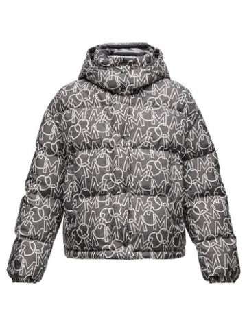 Matchesfashion.com Moncler - Daos Logo-print Quilted-shell Jacket - Womens - Black White