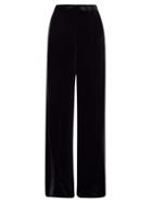 Matchesfashion.com Etro - Satin Trimmed Velvet Palazzo Trousers - Womens - Black