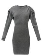 Matchesfashion.com Isabel Marant - Waden Gathered-shoulder Metallic-jersey Dress - Womens - Black Silver