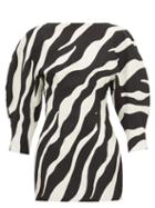 Matchesfashion.com Elzinga - Boat Neck Zebra Jacquard Jersey Mini Dress - Womens - Black White