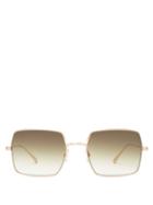 Matchesfashion.com Garrett Leight - Crescent Square Frame Sunglasses - Womens - Dark Green