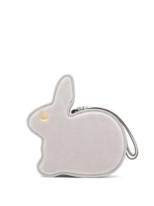 Matchesfashion.com Hillier Bartley - Bunny Velvet Clutch - Womens - Light Grey