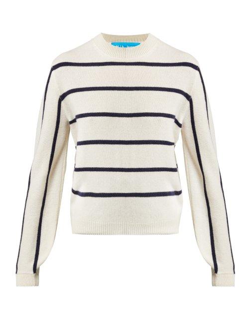 Matchesfashion.com M.i.h Jeans - Ashton Striped Cashmere Sweater - Womens - Cream Navy