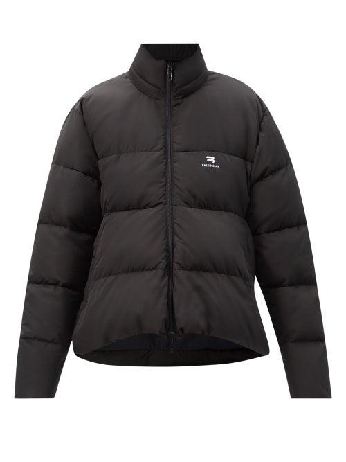 Balenciaga - Curved-hem Quilted-shell Jacket - Womens - Black