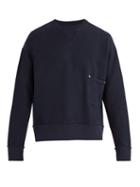 Matchesfashion.com Maison Margiela - Crew Neck Cotton Piqu Sweatshirt - Mens - Navy