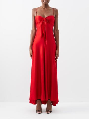 Alexandre Vauthier - Knot-front Sweetheart-neck Gown - Womens - Red