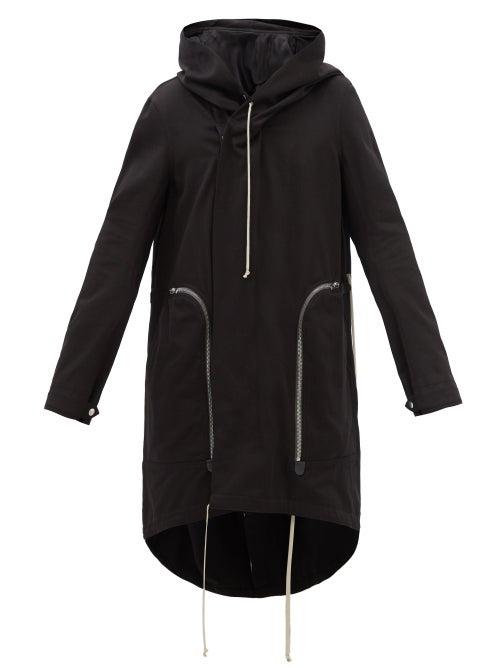 Rick Owens - Asymmetrical-front Cotton Fishtail Parka - Mens - Black