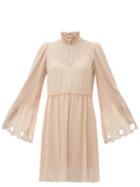 Matchesfashion.com See By Chlo - Gathered Pliss Georgette Dress - Womens - Light Pink