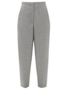 Loewe - Tapered Checked Wool-blend Twill Trousers - Womens - Grey