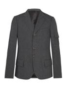 Matchesfashion.com Wales Bonner - Single Breasted Patch Pocket Woven Blazer - Mens - Grey