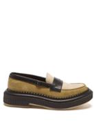 Adieu - Chunky-sole Suede And Leather Loafers - Mens - Multi