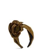 Matchesfashion.com Philippa Craddock - Silk Faux Flower Turban Headband - Womens - Green