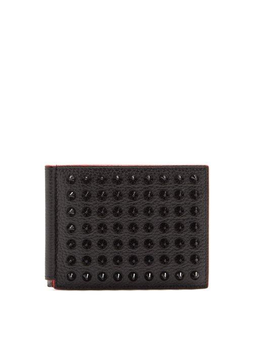 Matchesfashion.com Christian Louboutin - Clipsos Stud Embellished Leather Wallet - Mens - Black