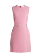 Matchesfashion.com Msgm - Crystal Buttoned Crepe Dress - Womens - Pink