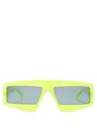 Matchesfashion.com Gucci - Logo Plaque Rectangle Acetate Sunglasses - Womens - Yellow Multi