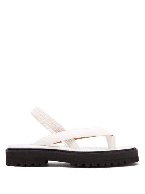 Matchesfashion.com Maison Margiela - Tabi Leather Sling Back Sandals - Womens - White