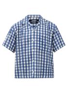 Jacquemus - Jean Logo-embroidered Checked Short-sleeved Shirt - Mens - Navy White