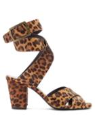 Matchesfashion.com Saint Laurent - Oak Leopard Print Calf Hair Sandals - Womens - Leopard