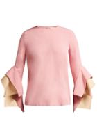 Matchesfashion.com Roksanda - Flared Sleeve Cady Top - Womens - Pink