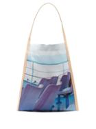 Matchesfashion.com Pb 0110 - Ab 58.2 Ferry Print Silk And Leather Tote Bag - Womens - Blue Multi